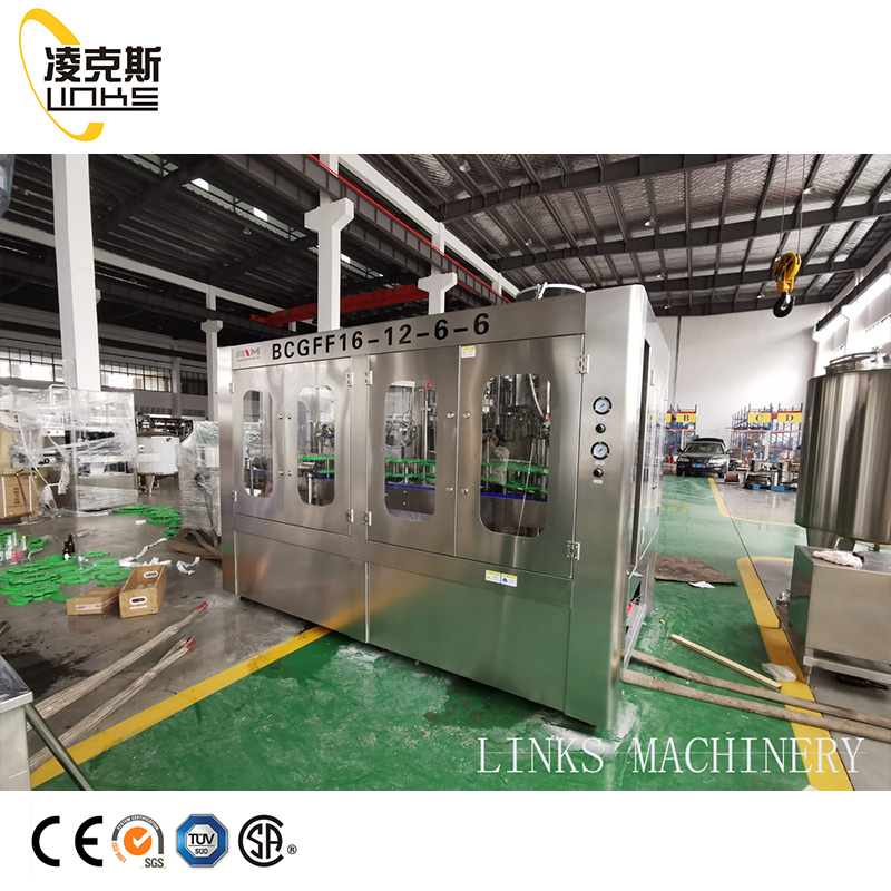  2000BPH Automatic Glass Bottle Carbonated Drinks Filling Machine
